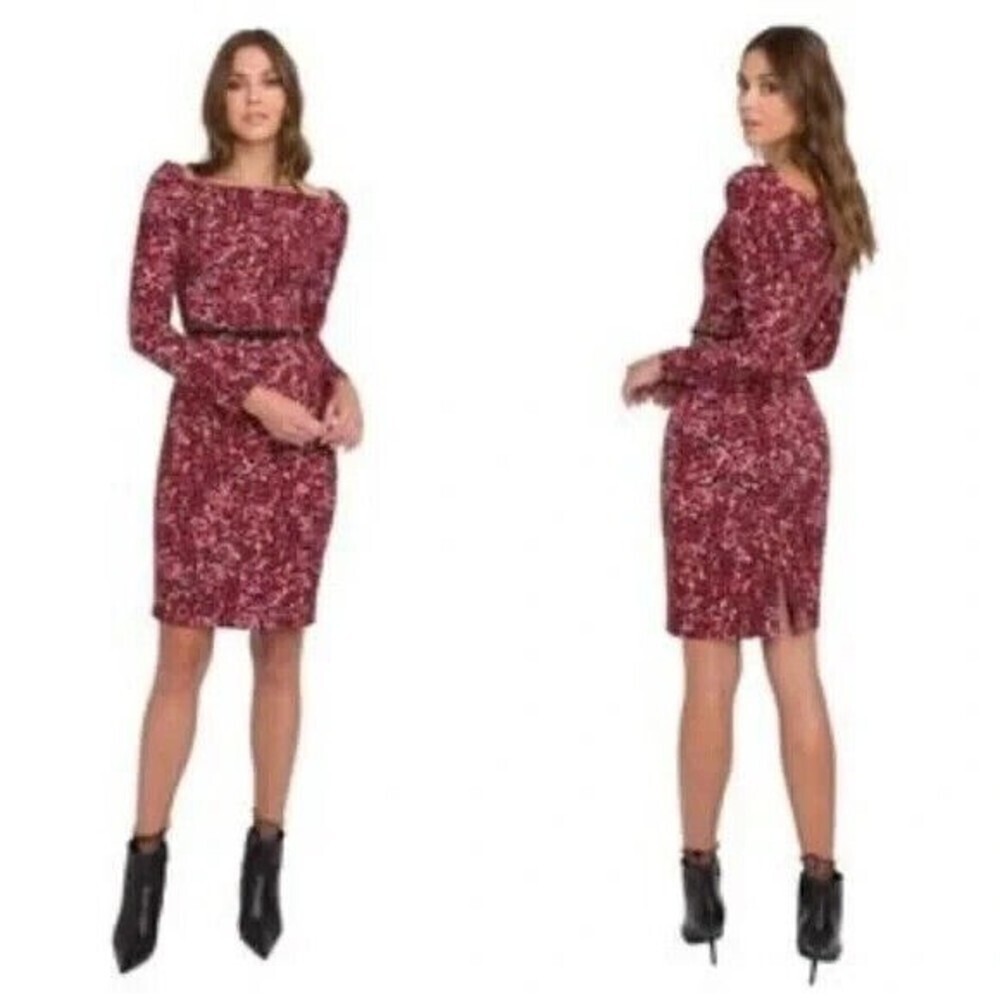 Black Halo Women Parker Womens Animal Print Sheath Midi Dress 2‎